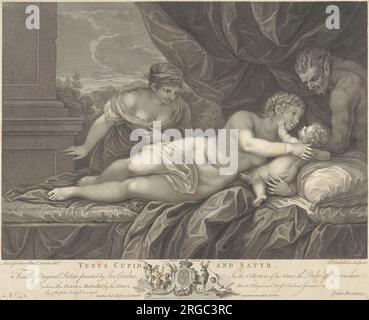 Venus, Amor und Satyr 1767 von Francesco Bartolozzi Stockfoto