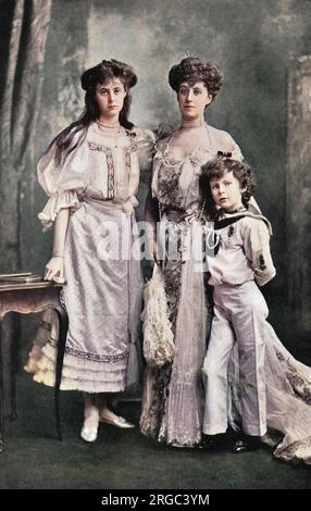 LADY KNOLLYS und ihre Kinder. Ich kann mir vorstellen, dass dies die Familie von Francis ist, dem ersten viscount Knollys, der Privatsekretär von Edward Prince of Wales (Edward VII) war. Stockfoto