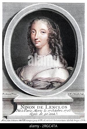 NINON DE LENCLOS (oder L'Enclos), französische Schönheit, gesellschaftlicher Führer und Förderer der Literatur, die bis zum Alter von 90 lebten. Stockfoto