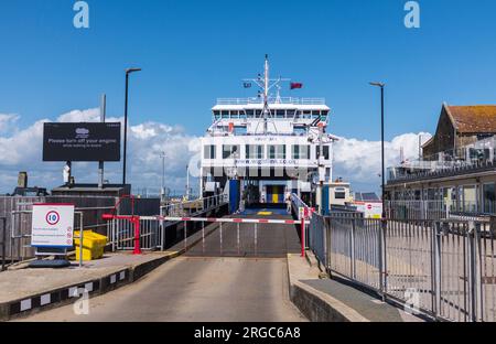 Die Wightlink Fähre in Yarmouth, Isle of Wight, England, Großbritannien Stockfoto