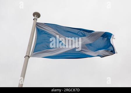 Schottische Flagge in Clevedon, England Stockfoto