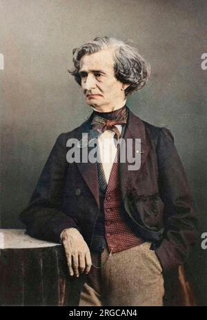 Porträt von Hector Berlioz (1803-1869) vom Studio Nadar - spätere Malerei - Photocolorié ultérieurement Stockfoto