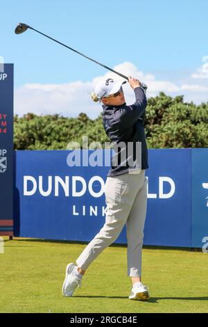 Madelene Maria Sagstrom, schwedische Profi-Golferin, spielt beim Scottish Women's Open Golfturnier in Dundonald Links, Irvine Stockfoto