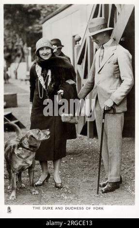 Der Herzog und die Herzogin von York (später König George VI und Königin Elizabeth) Stockfoto