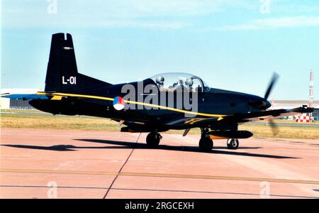 Koninklijke Luchtmacht - Pilatus PC-7 Turbo Trainer L-01 (msn 538). (Koninklijke Luchtmacht - Royal Netherlands Air Force). Stockfoto