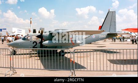 Army Air Corps - Britten-Norman BN-2T-4S Defender AL.1 ZG845 (msn 2194). Auf der Paris Air Show 38. am 17 June1989, mit der Serie 219. Stockfoto