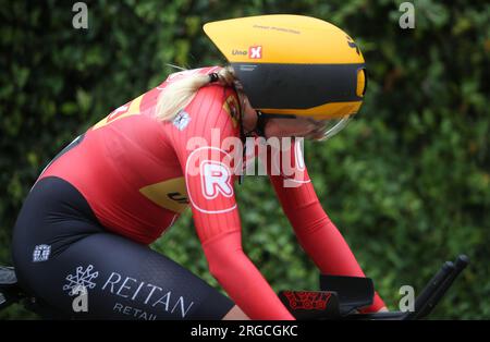 OLAUSSON Wilma vom Uno-X Pro Cycling Team während der Tour de France Femmes avec Zwift, Stage 8, Time Trial, Pau - Pau (22,6 km) am 30. Juli 2023 in Frankreich - Photo Laurent Lairys / DPPI Stockfoto