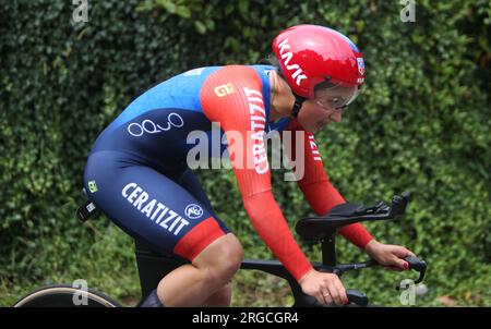 SCHWEINBERGER Kathrin von CERATIZIT-WNT Pro Cycling während der Tour de France Femmes avec Zwift, Stadium 8, Zeitversuch, Pau - Pau (22,6 km) am 30. Juli 2023 in Frankreich - Photo Laurent Lairys / DPPI Stockfoto