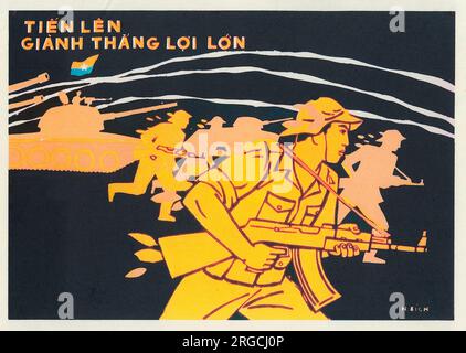 Vietnamesisches Poster „Advance to Victory!“ Stockfoto