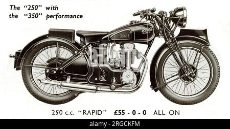 Werbung, Rudge-Whitworth 250 cm3 Rapid Motorrad Stockfoto