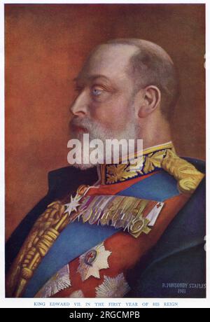 König Edward VII (1841-1910), im ersten Jahr seiner Herrschaft. Stockfoto