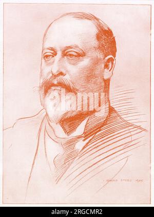 König Edward VII (1841 - 1910), in einer Skizze aus dem Leben von Harold Speed. Stockfoto