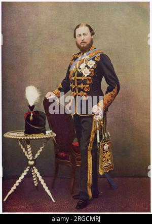 König Edward VII (1841-1910), als Prinz von Wales, in Uniform als Oberst der 10. Hussars. Stockfoto