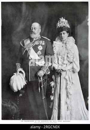 König Edward VII (1841 - 1910), zusammen mit seiner Frau und Gemahlin, Königin Alexandra (1844 - 1925). Stockfoto