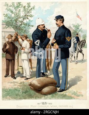 Amerikanische Militäruniformen - Enlisted Men, General Wear, Ermüdung usw., 1888 Stockfoto