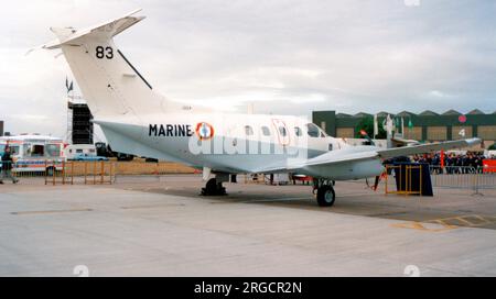 Aeronavale - Embraer EMB-121 Xingu 83 (msn 121083), 11 Flotille, auf der RAF Finningley Battle of Britain Display 22. September 1990. (Aeronavale - Aeronautique Navale - French Naval Aviation) Stockfoto