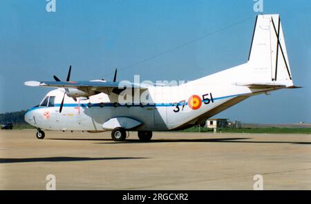 Ejercito del Aire - CASA C.212-100 Aviocar T.12B-59 / 37-51 (msn C212-AV1-3-77). (Ejercito del Aire - Spanische Luftwaffe). Stockfoto