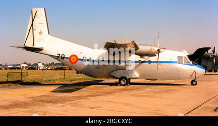 Ejercito del Aire - CASA C.212-100 Aviocar TE.12B-41 / 79-94 (msn C212-E1-2-79), von Ala 79, im Royal International Air Tattoo - RAF Fairford 22. Juli 1989. (Ejercito del Aire - Spanische Luftwaffe). Stockfoto