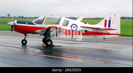 Royal Air Force - Scottish Aviation Bulldog T.1 XX689 - '3' (msn BH120/335), auf einer RAF Waddington PhotoCall am 22. Oktober 1994 Stockfoto