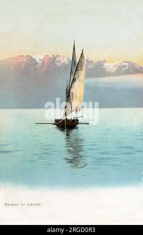 A Barque auf Lac Leman (Genfer See), Schweiz. Stockfoto