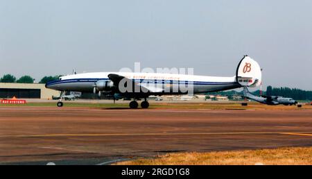 Lockheed C-121C Super Constellation HB-RSC (msn 4175, ex N73544, ex 54-0156), betrieben vom Breitling Team. Stockfoto