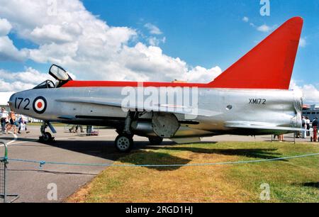 English Electric Lightning F.1A 8427M / XM172 (msn 95059), auf der SBAC Farnborough Airshow am 25. Juli 2000 Stockfoto