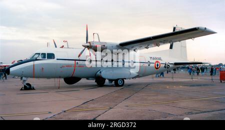 Aeronavale - Aerospatiale N.262E Fregate 46 (msn 46). (Aeronavale - Aeronautique Navale - French Naval Aviation) Stockfoto