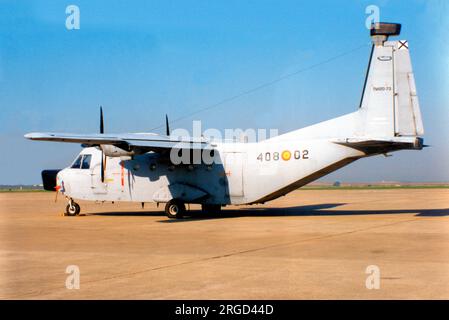 Ejercito del Aire - CASA C-212-200 Aviocar TM.12D-73 / 408-02 (msn DE1-2-314), auf einer Flugschau am 14. September 1996. (Ejercito del Aire - Spanische Luftwaffe). Stockfoto