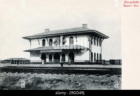 Iskenderun (Alexandrette, Alexandretta, Scanderoon), Türkei - Der Bahnhof Stockfoto