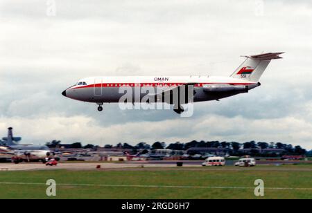 Royal Air Force of Oman - BAC 1-11-485GD 551 (msn 247), vom 3. Geschwader, am 20. Juli 1991 in der RAF Fairford. Stockfoto