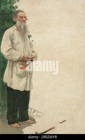 Leo Tolstoi (Graf Lyev Nikolajewitsch Tolstoi), (1828-1910), russischer Schriftsteller, Essayist, Dramatiker und Bildungsreformer. Stockfoto