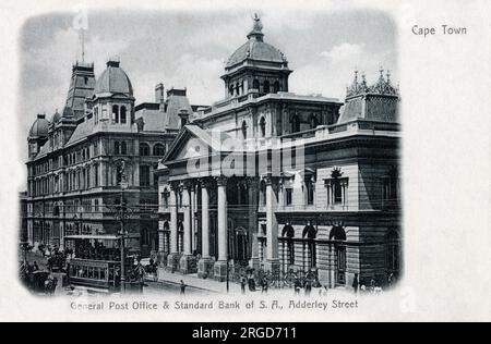 Kapstadt, Südafrika - Adderley Street - General Post Office und Standard Bank of South Africa. Stockfoto