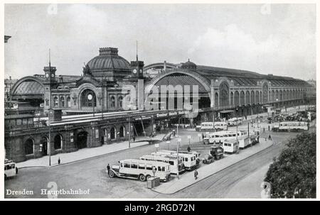 Dresden, Deutschland - Hauptbahnhof. Stockfoto