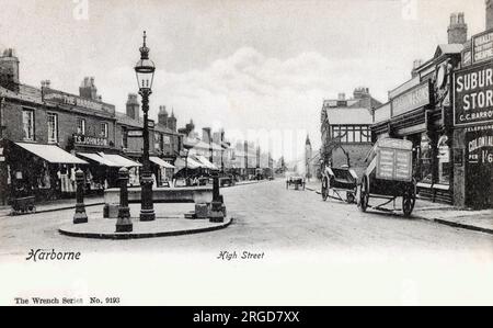 High Street, Harborne, Südwest-Birmingham. Stockfoto