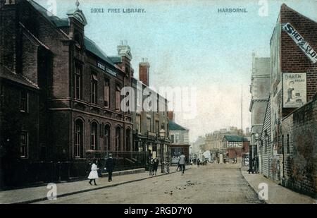 Die freie Bibliothek, High Street, Harborne, Südwest-Birmingham. Stockfoto