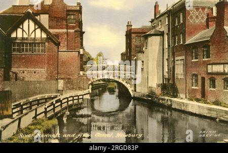 Der Fluss Kennet und Avon Canal in Newbury, Berkshire Stockfoto