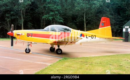 Koninklijke Luchtmacht - Pilatus PC-7 Turbo Trainer L-07 (msn 544). (Koninklijke Luchtmacht - Royal Netherlands Air Force). Stockfoto