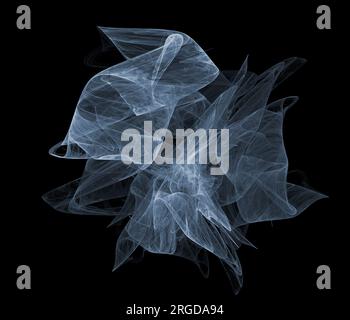 Computergeneriertes graues Fraktalmuster auf Schwarz kann als abstrakter Hintergrund verwendet werden Stockfoto