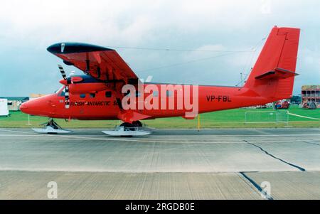 De Havilland Canada DHC-6-300 Twin Otter VP-FBL (msn 839), British Antarctic Survey. Stockfoto