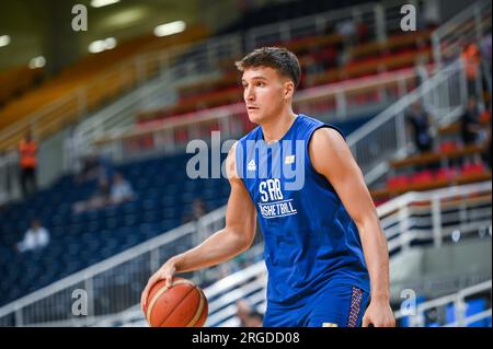 Athen, Lombardei, Griechenland. 8. Aug. 2023. 7 BOGDAN BOGDANOVIC von Serbien während des Aegean Acropolis Tournament zwischen Griechenland und Serbien am 8. August 2023 im Oaka-Stadion in Athen, Griechenland. (Kreditbild: © Stefanos Kyriazis/ZUMA Press Wire) NUR REDAKTIONELLE VERWENDUNG! Nicht für den kommerziellen GEBRAUCH! Stockfoto