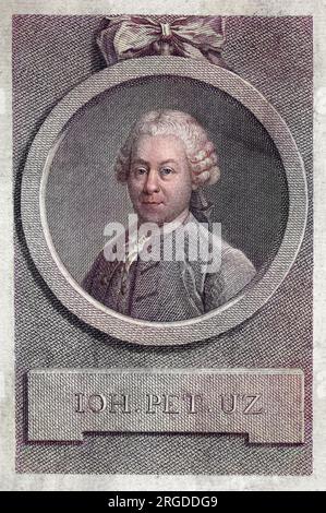 JOHANN PETER UZ Deutscher Jurist und Schriftsteller Stockfoto