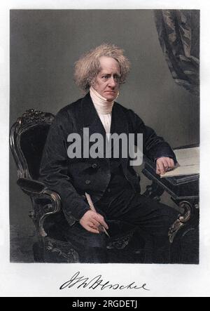 JOHN FREDERICK WILLIAM HERSCHEL (1792-1871), Astronomer, Sohn von Sir William H. mit seinem Autogramm. Stockfoto