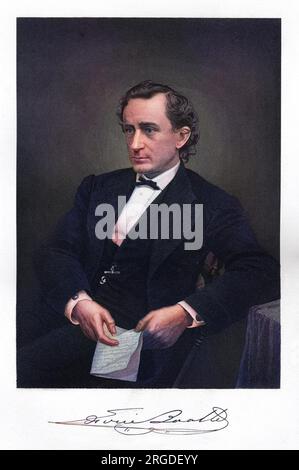 EDWIN THOMAS BOOTH (1833 - 1893), amerikanischer Schauspieler mit Autogramm. Stockfoto