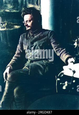 Porträt des bolschewistischen Revolutionärs Leon Trotzky (1879-1940) Stockfoto