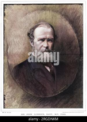 Sir John Lubbock, Staatsmann, Ausbilder und Schriftsteller. Stockfoto