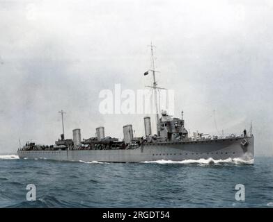 HMS Tipperary, britischer Torpedo-Schiffszerstörer der Faulknor-Klasse, startete 1915, diente kurz während des Ersten Weltkriegs, sank während der Schlacht von Jütland am 31. Mai 1916. Stockfoto