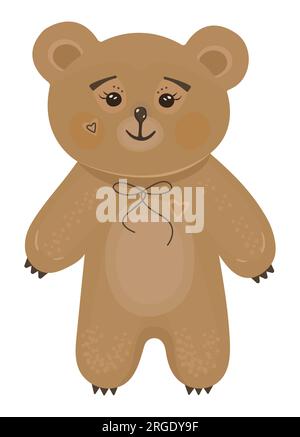 Süßer roter Bär, Shirtmuster im Kawaii- und Boho-Stil Stock Vektor