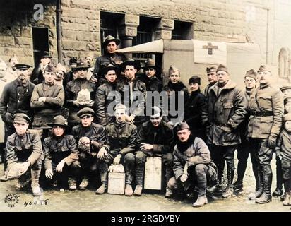 Amerikanische Truppen in Frankreich im Ersten Weltkrieg. Stockfoto