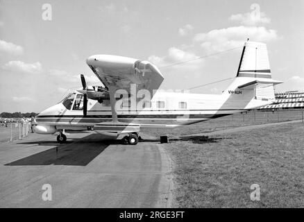 Staatliche Flugzeugfabriken GAF N.22B Nomad VH-AUH (msn 4) auf der SBAC Farnborough Airshow vom 3-10. September 1978. Stockfoto
