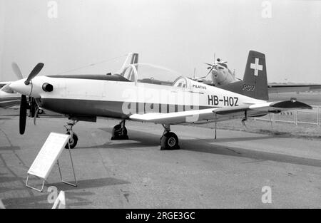 Pilatus PC-7 Turbo-Trainer HB-HOZ (msn 509-58) auf der SBAC Farnborough Airshow vom 3-10. September 1978. Stockfoto